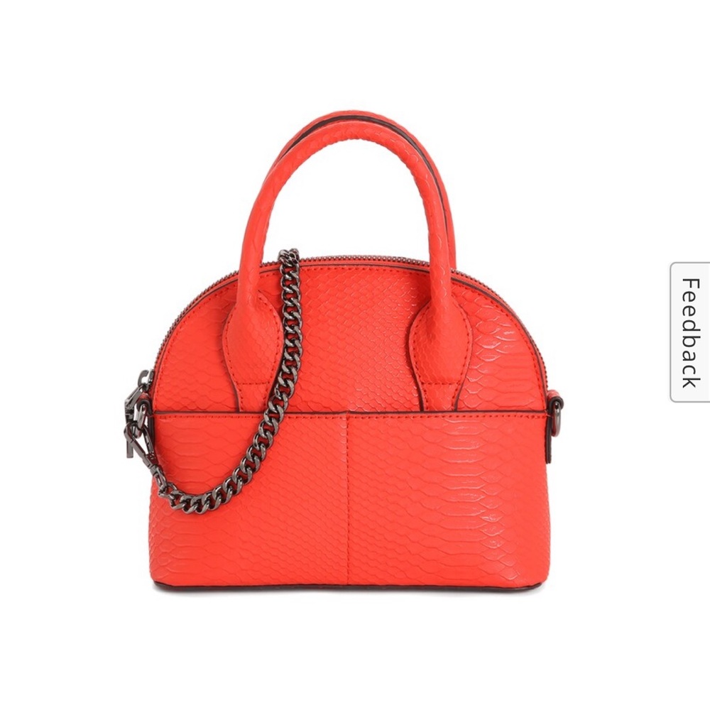 Mix No 6. Feno Red Crossbody Gunmetal Chain
